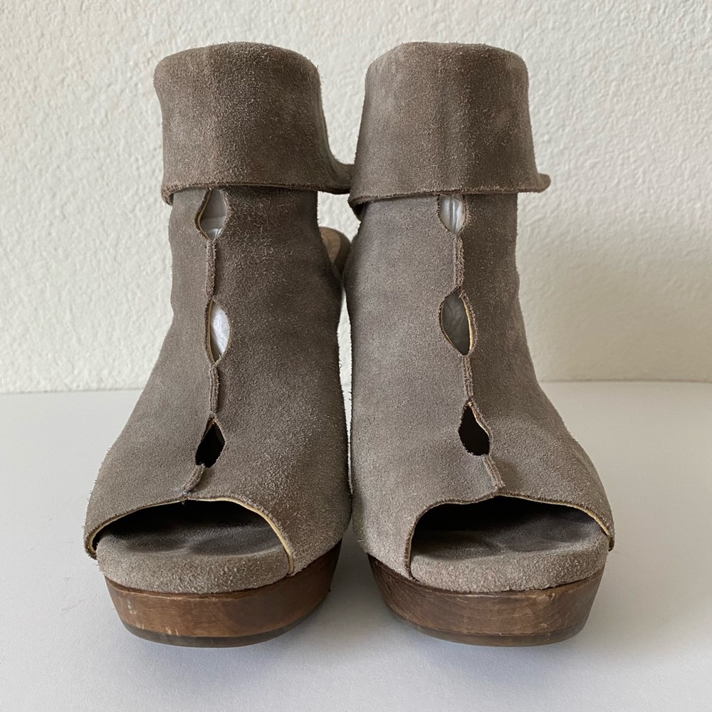 Anthropologie|Coclico Warm Grey Suede Heels